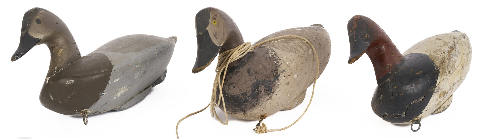 Lot 596: 3 Cheasapeake Bay Duck Decoys, attrib. Holly Family