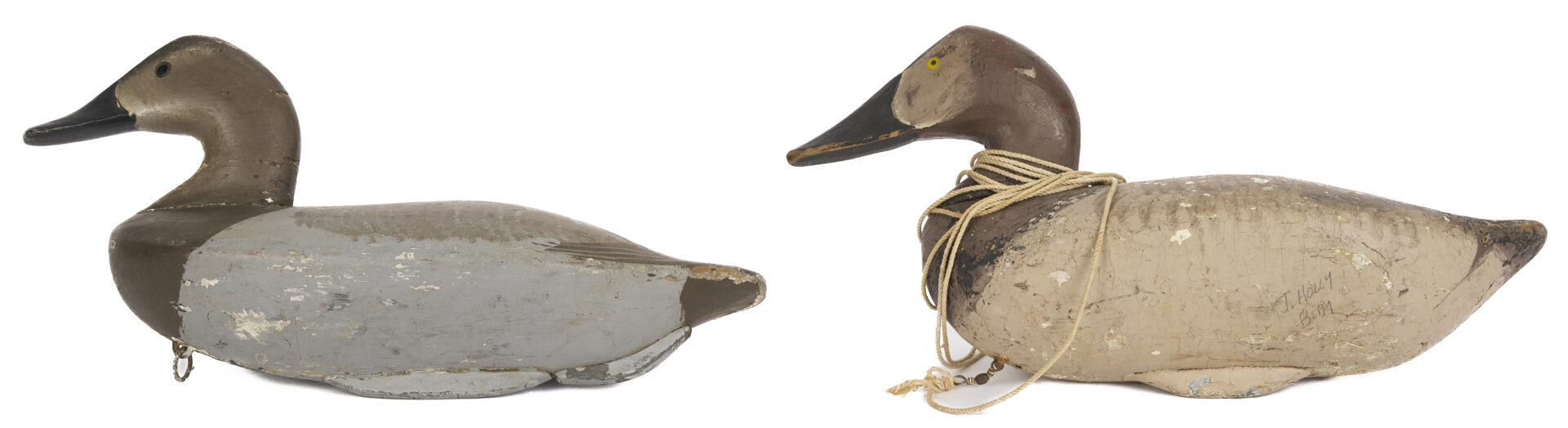 Lot 596: 3 Cheasapeake Bay Duck Decoys, attrib. Holly Family