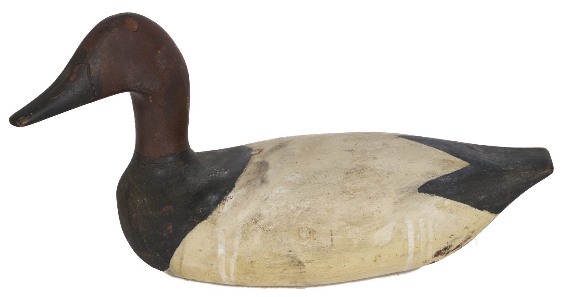 Lot 599: 2 Canvasback Drake Decoys, incl. Oversized