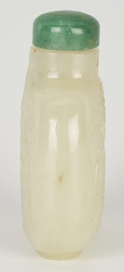 Lot 5: Chinese Carved White Jade Snuff Bottle, Phoenix Design