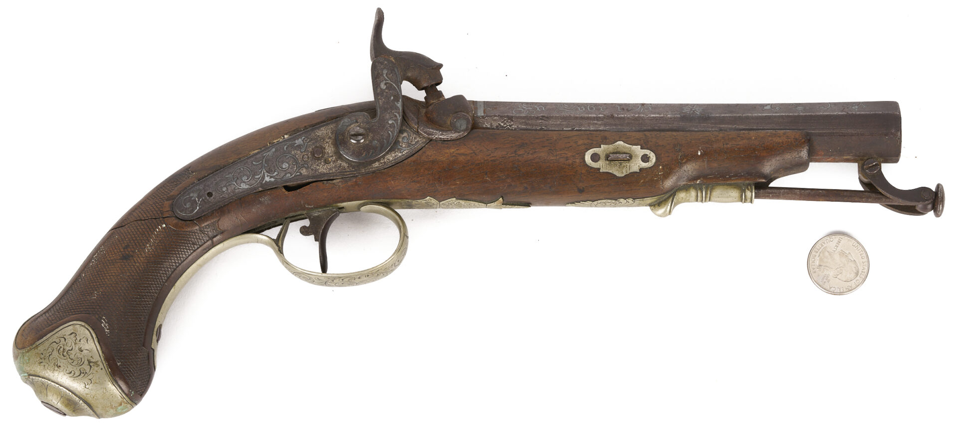 Lot 604: Mid 19th Century Spanish Percussion Pistol