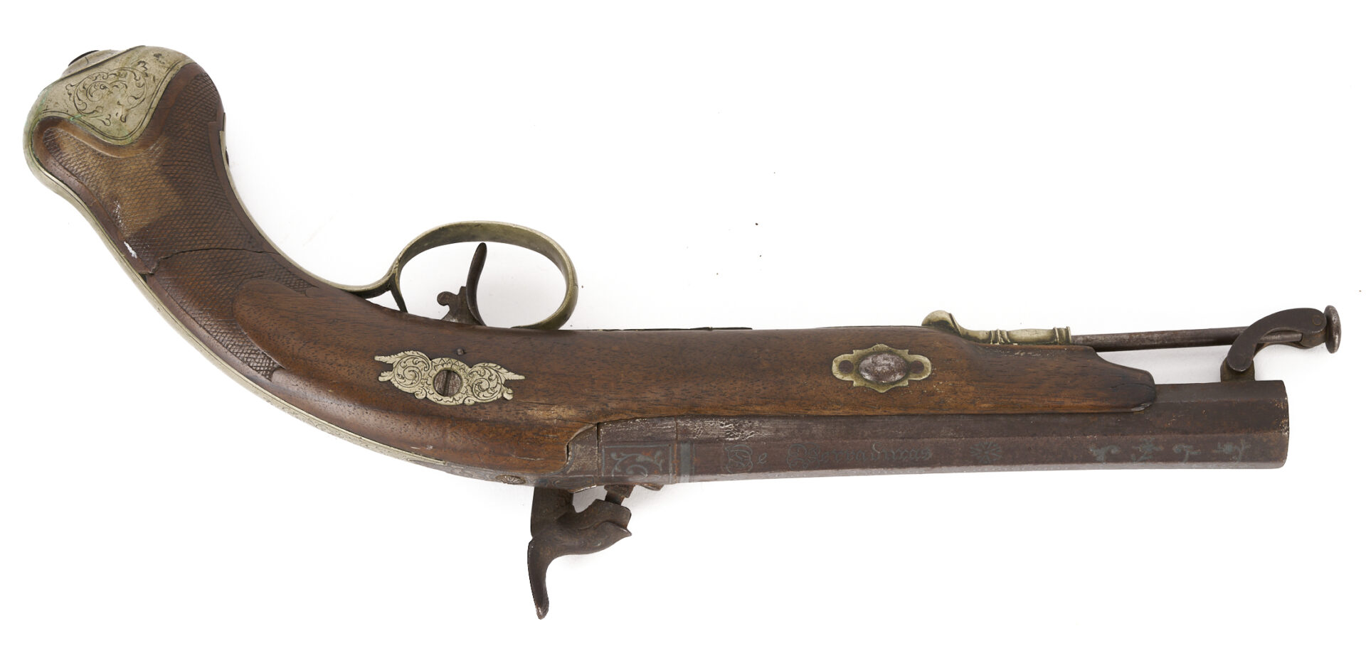 Lot 604: Mid 19th Century Spanish Percussion Pistol