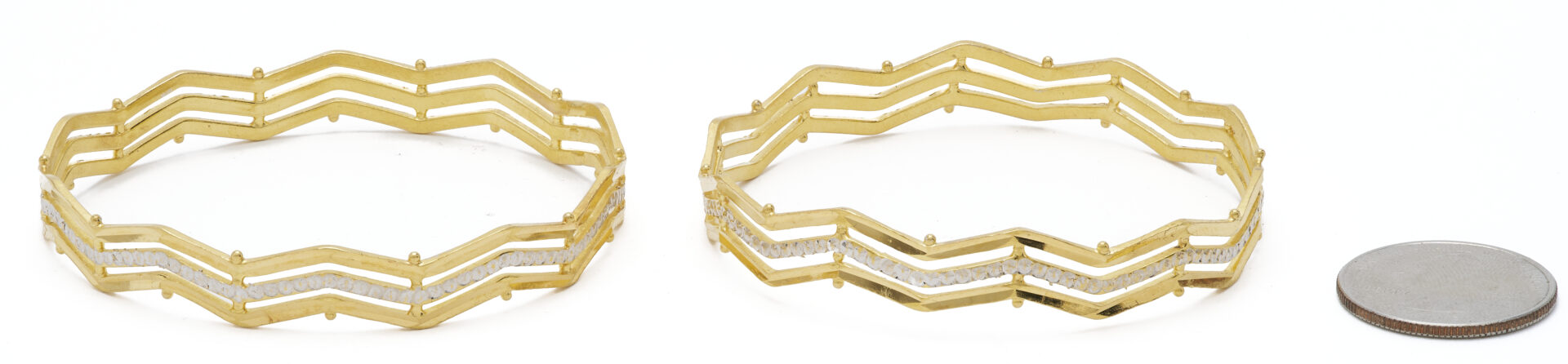 Lot 60: Pair of 22K Yellow Gold Bangle Bracelets