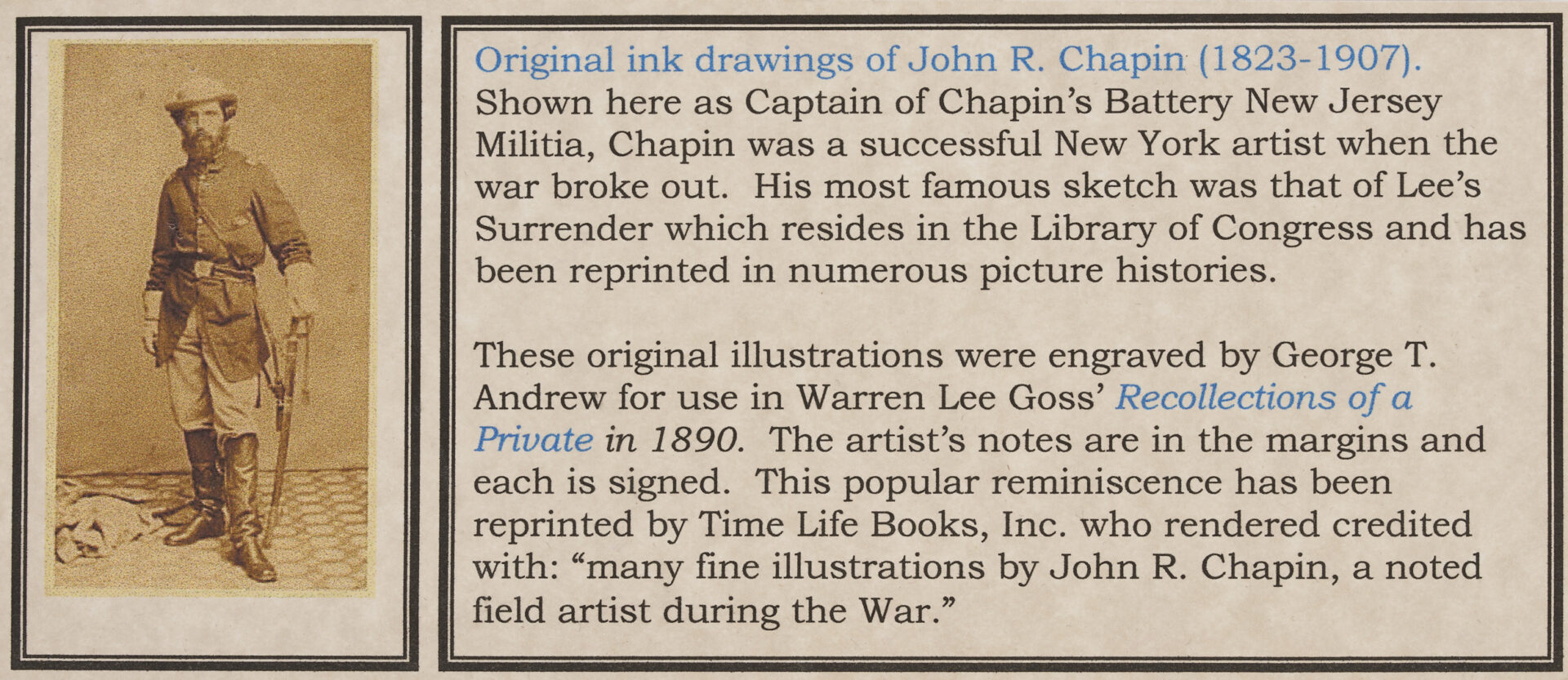 Lot 615: John R. Chapin Civil War Ink & Gouache Illustration