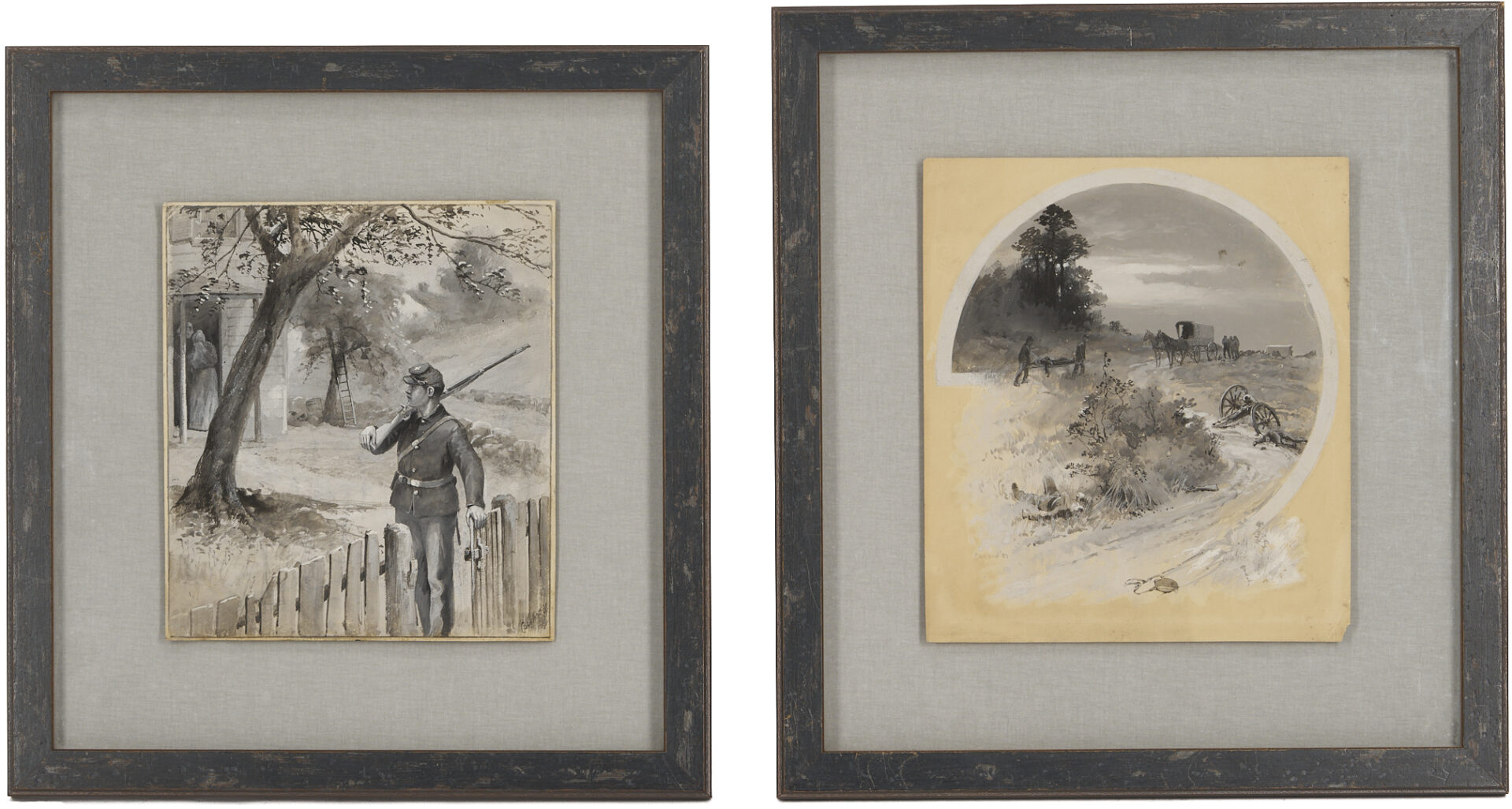 Lot 618: 2 Charles Copeland Military Grisille Illustrations