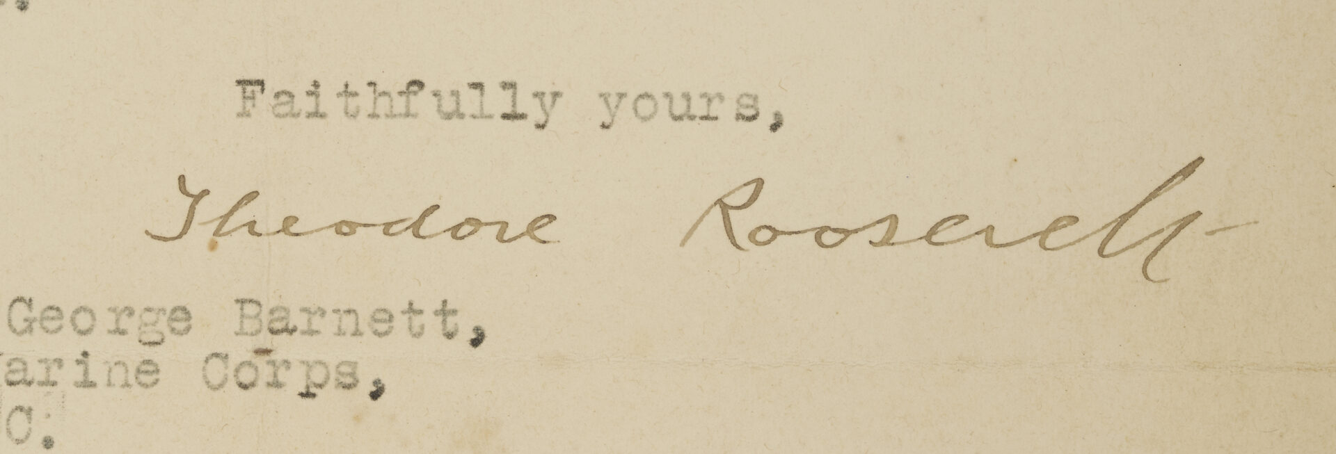 Lot 637: Theodore Roosevelt Signed Letter