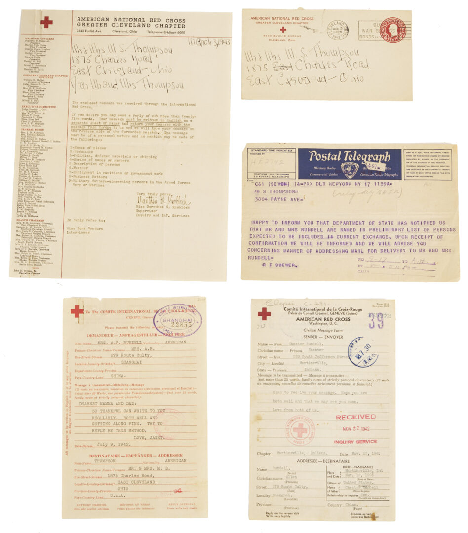 Lot 645: Archive of WW2 Shanghai Internment Camp Materials