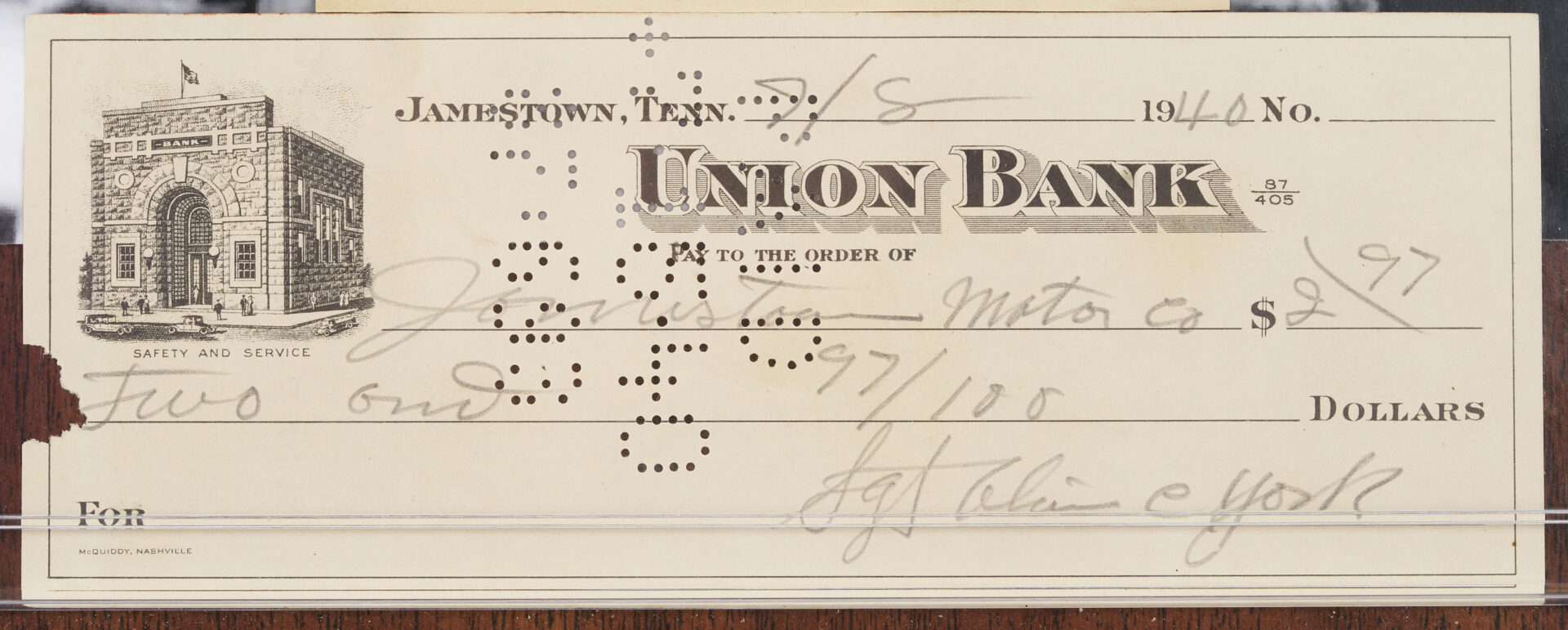 Lot 646: Sgt. Alvin York Signed Check and Related Ephemera