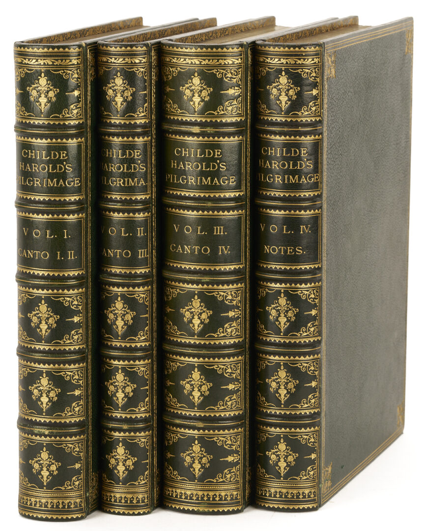 Lot 649: Custom 19th C. Lord Byron Childe Harold’s Pilgrimage, 4 Vols w/ Over 350 Prints Incl. Ex-Joshua Reynolds