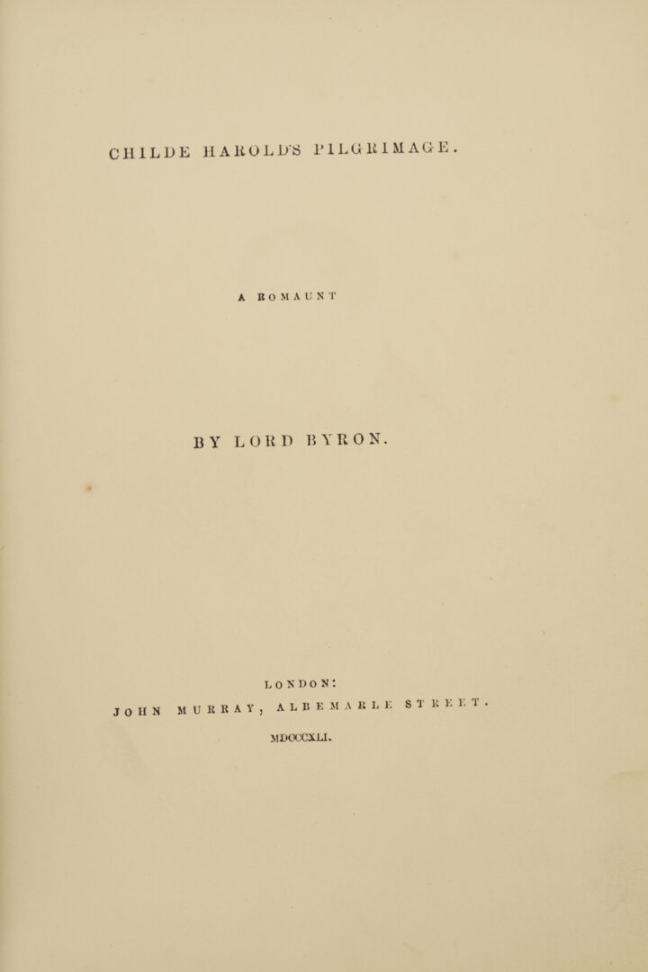 Lot 649: Custom 19th C. Lord Byron Childe Harold’s Pilgrimage, 4 Vols w/ Over 350 Prints Incl. Ex-Joshua Reynolds