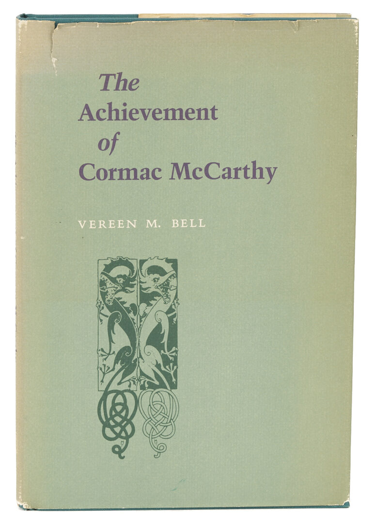 Lot 653: Cormac McCarthy, Outer Dark, 1st Edition, Signed; plus “The Achievement of Cormac McCarthy”