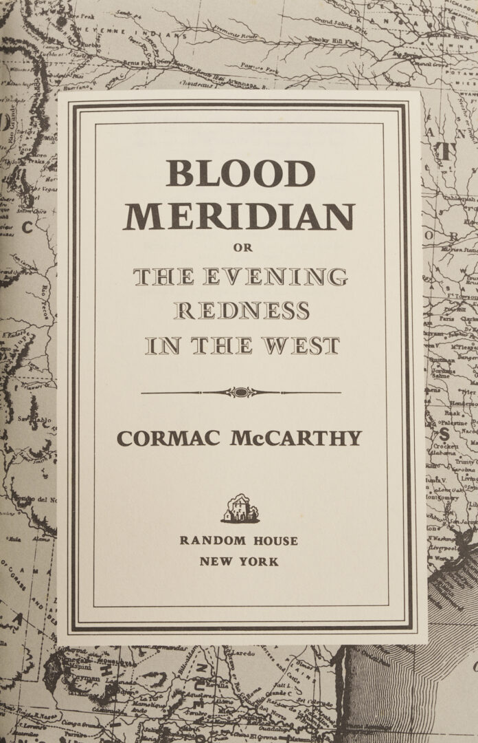 Lot 654: Cormac McCarthy Blood Meridian, 1st Edition