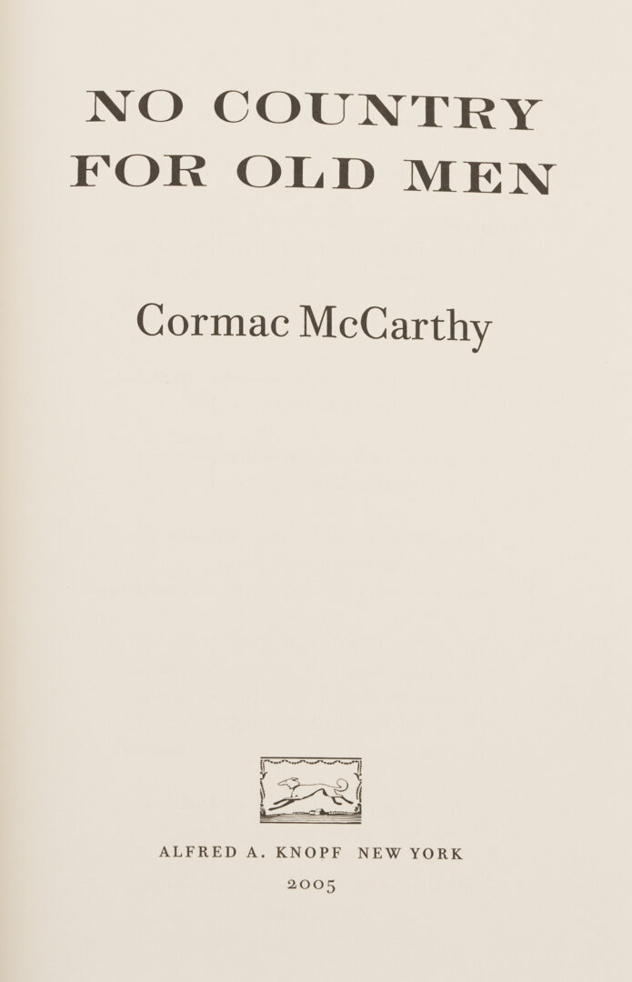 Lot 656: Seven (7) Cormac McCarthy 1st Edition Books