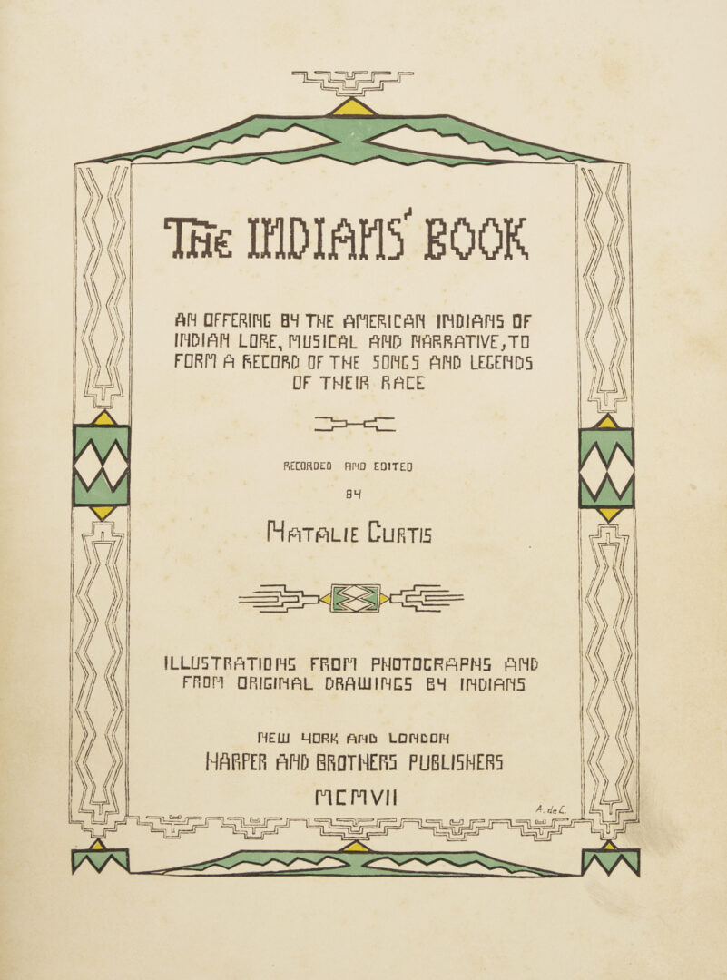 Lot 659: The Indians' Book, Natalie Curtis, 1907 First Edition