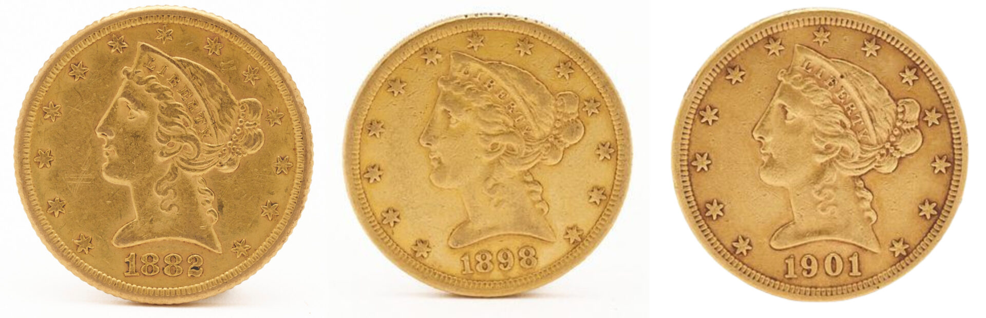 Lot 667: Three (3) $5 Liberty Gold Coins