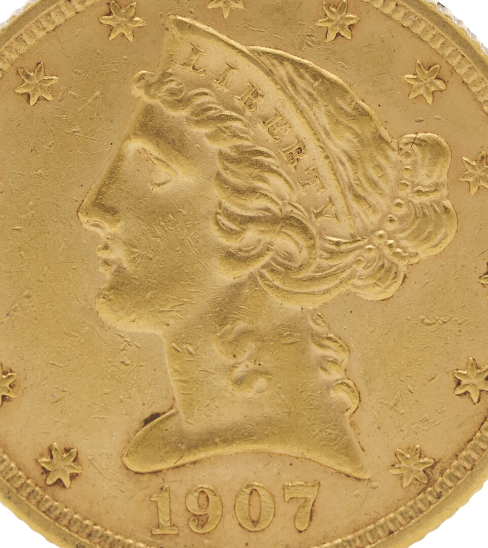 Lot 671: Two (2) $5 Liberty Gold Coins 1905-S and 1907-D