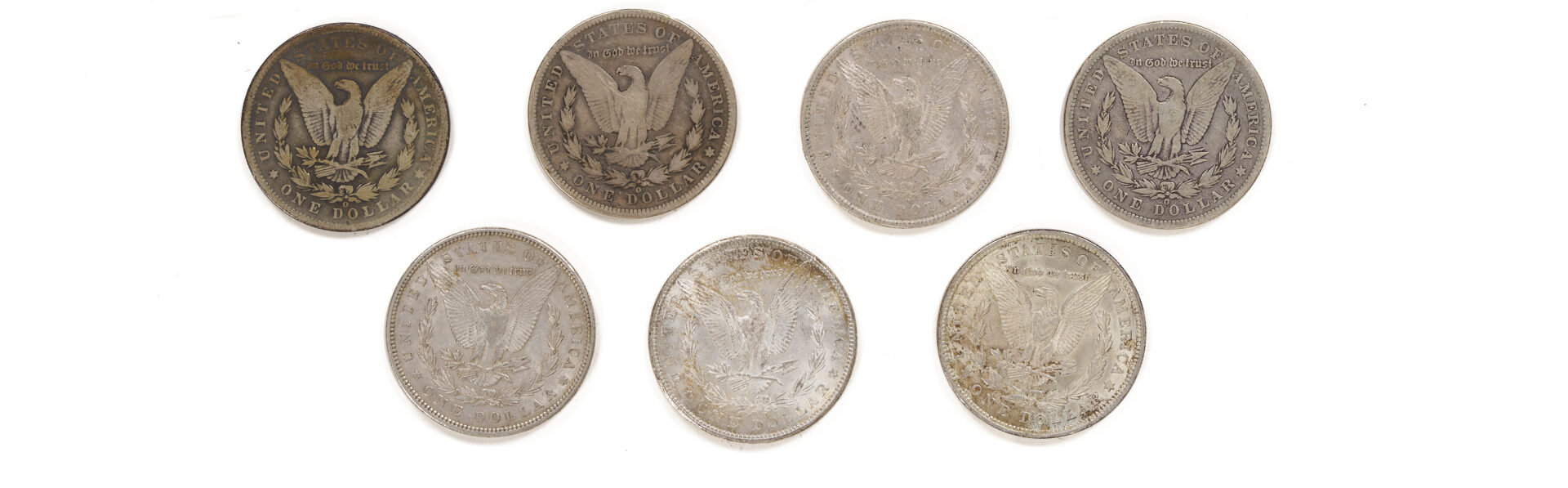 Lot 675: Group of 17 US Morgans, 5 Peace Silver Dollars, Yaun Shikai Dollar & Mexican Peso