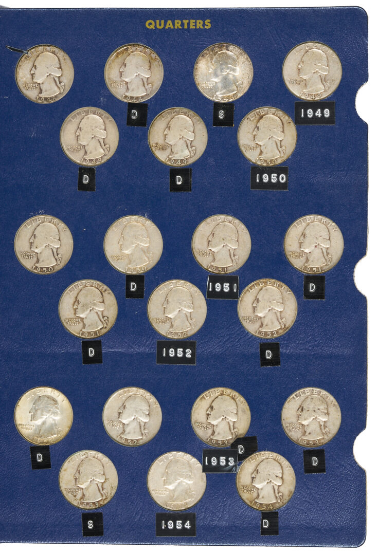 Lot 676: 3 Coin Collectors Books, Washington Quarters & Roosevelt Dimes