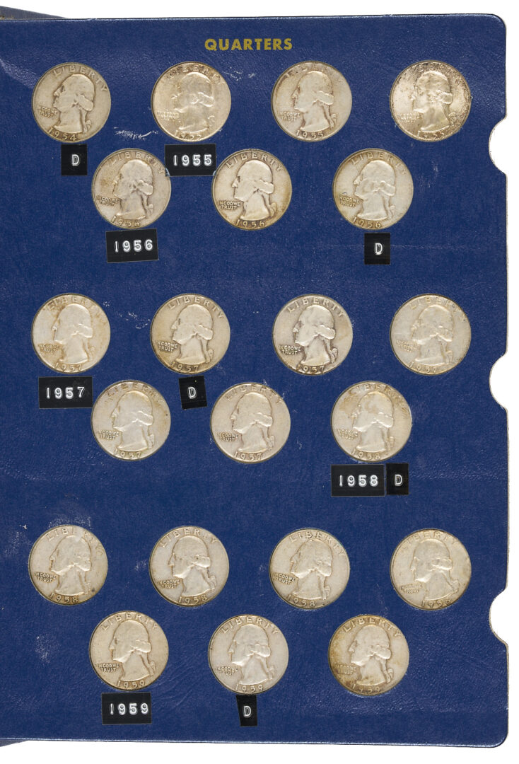 Lot 676: 3 Coin Collectors Books, Washington Quarters & Roosevelt Dimes