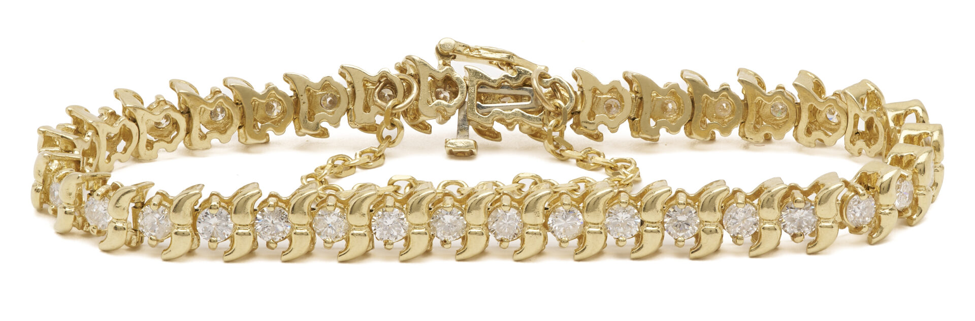 Lot 685: Ladies' 14K Gold and Diamond Tennis Bracelet