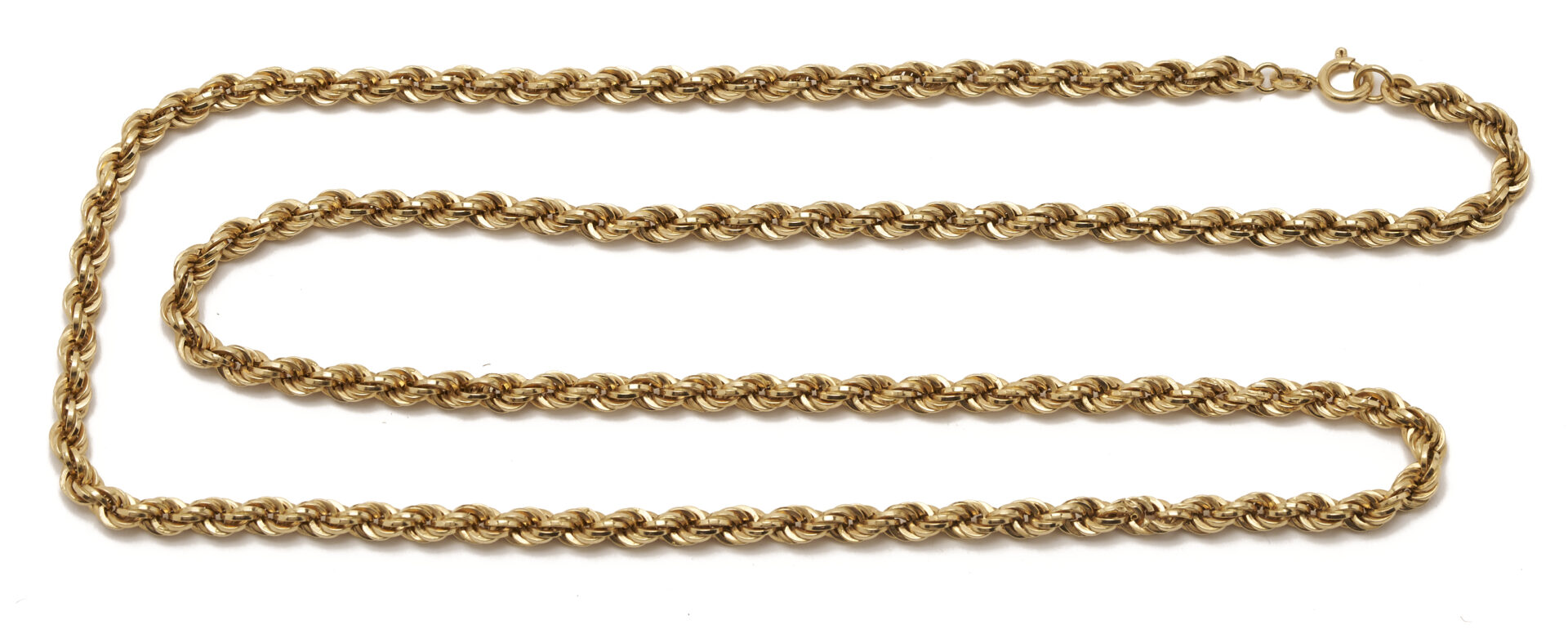 Lot 688: 18K Gold Rope Chain Necklace, 13 1/2"