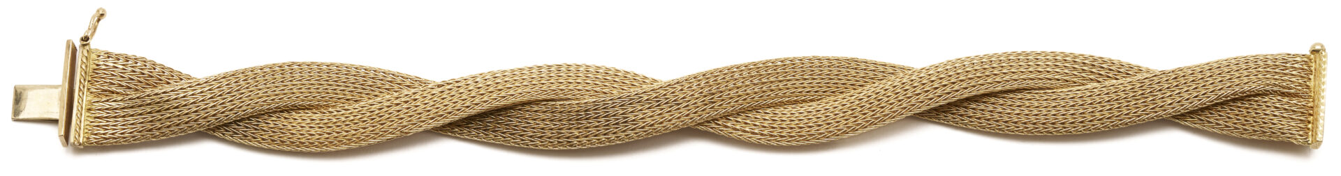 Lot 689: Lady's Italian 18K Gold Braided Mesh Bracelet