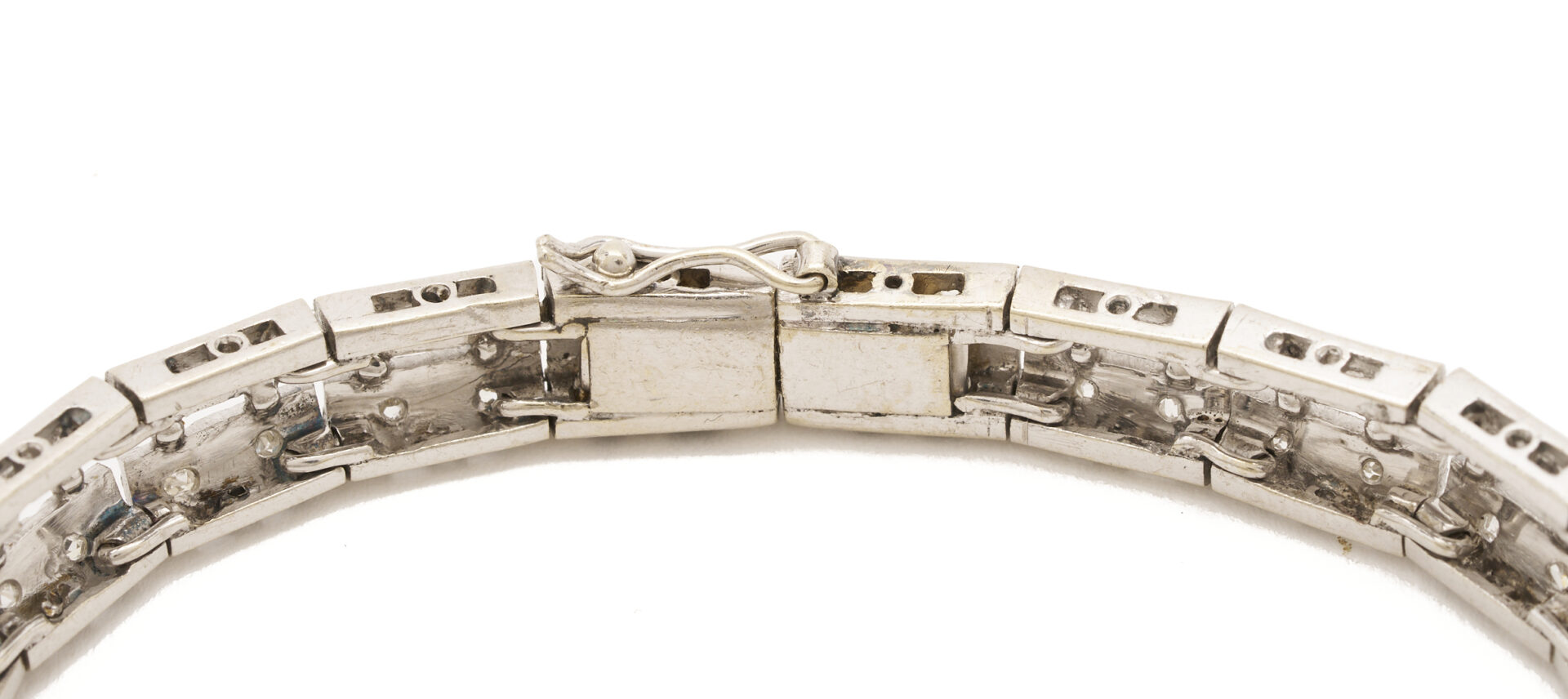 Lot 691: 10K White Gold & Diamond Bracelet