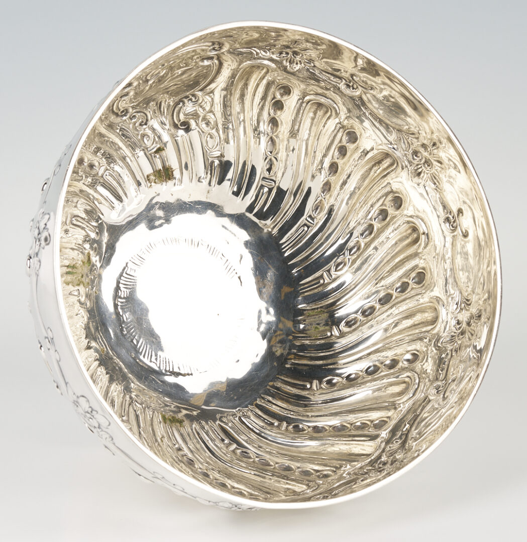 Lot 69: Large English Sterling Silver Bowl, 10" diam.