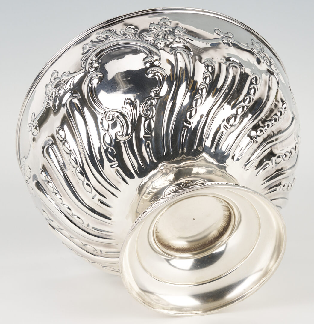 Lot 69: Large English Sterling Silver Bowl, 10" diam.