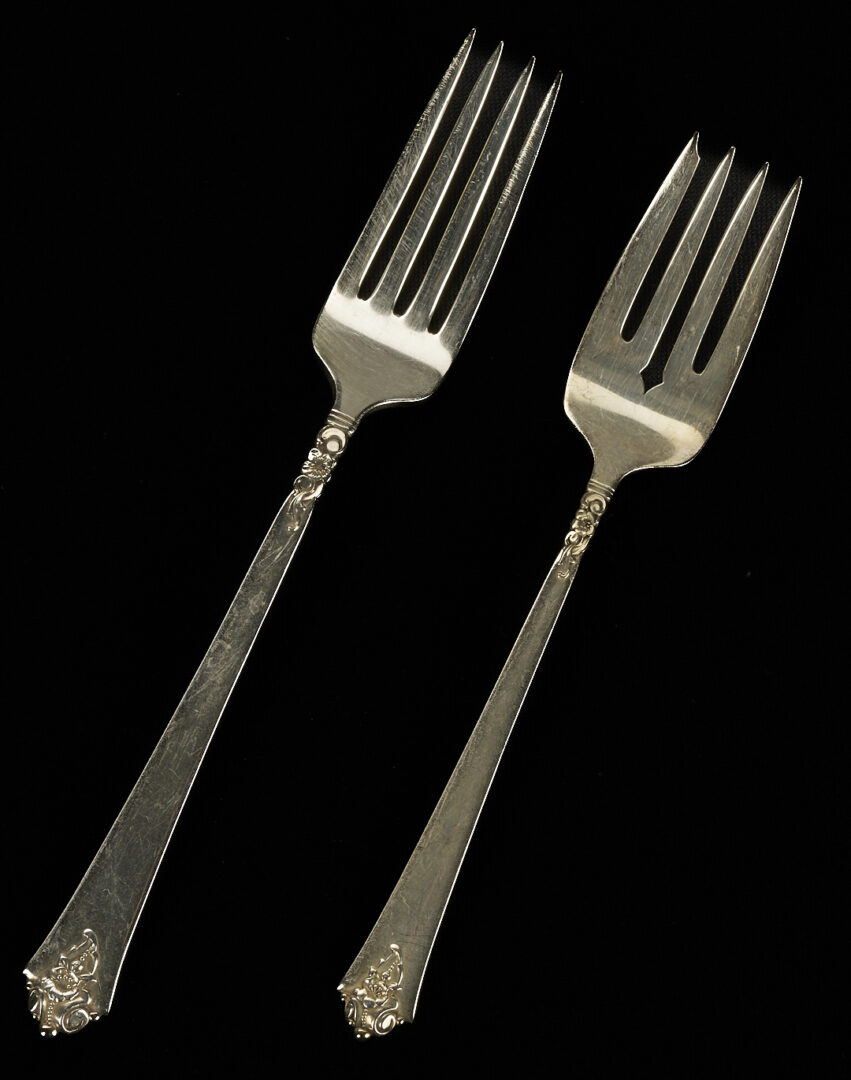 Lot 707: Royal Crest Castle Rose Sterling Silver Flatware, 66 pcs.