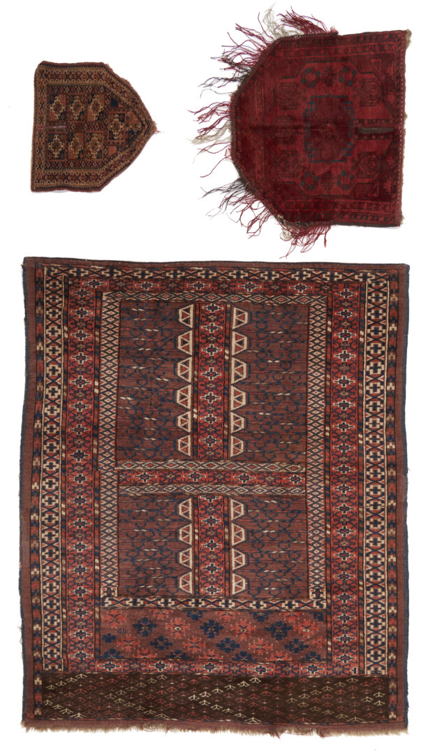 Lot 712: 4 Afgan Turkmen Weavings, incl. Rugs & Saddle Covers