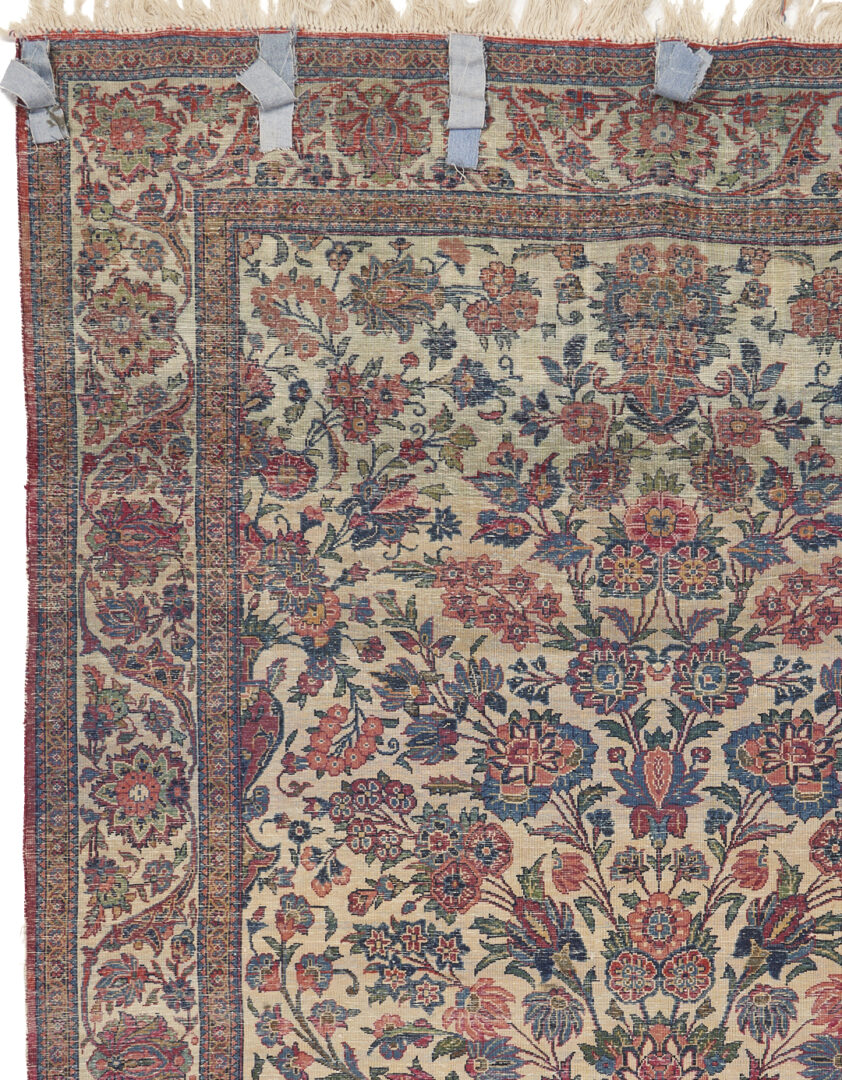 Lot 716: Antique Persian Isfahan Vase Rug w/ Silk Backgound