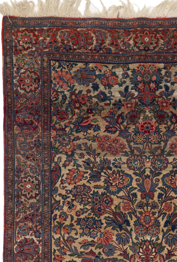 Lot 716: Antique Persian Isfahan Vase Rug w/ Silk Backgound