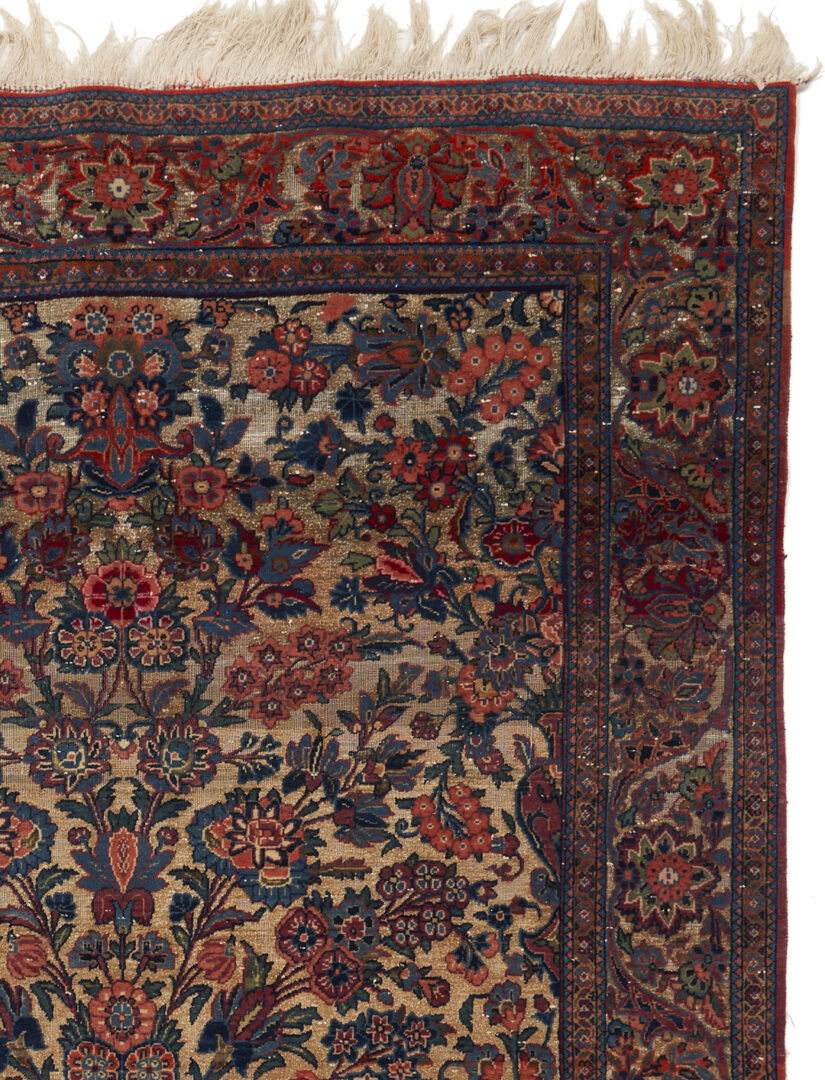 Lot 716: Antique Persian Isfahan Vase Rug w/ Silk Backgound