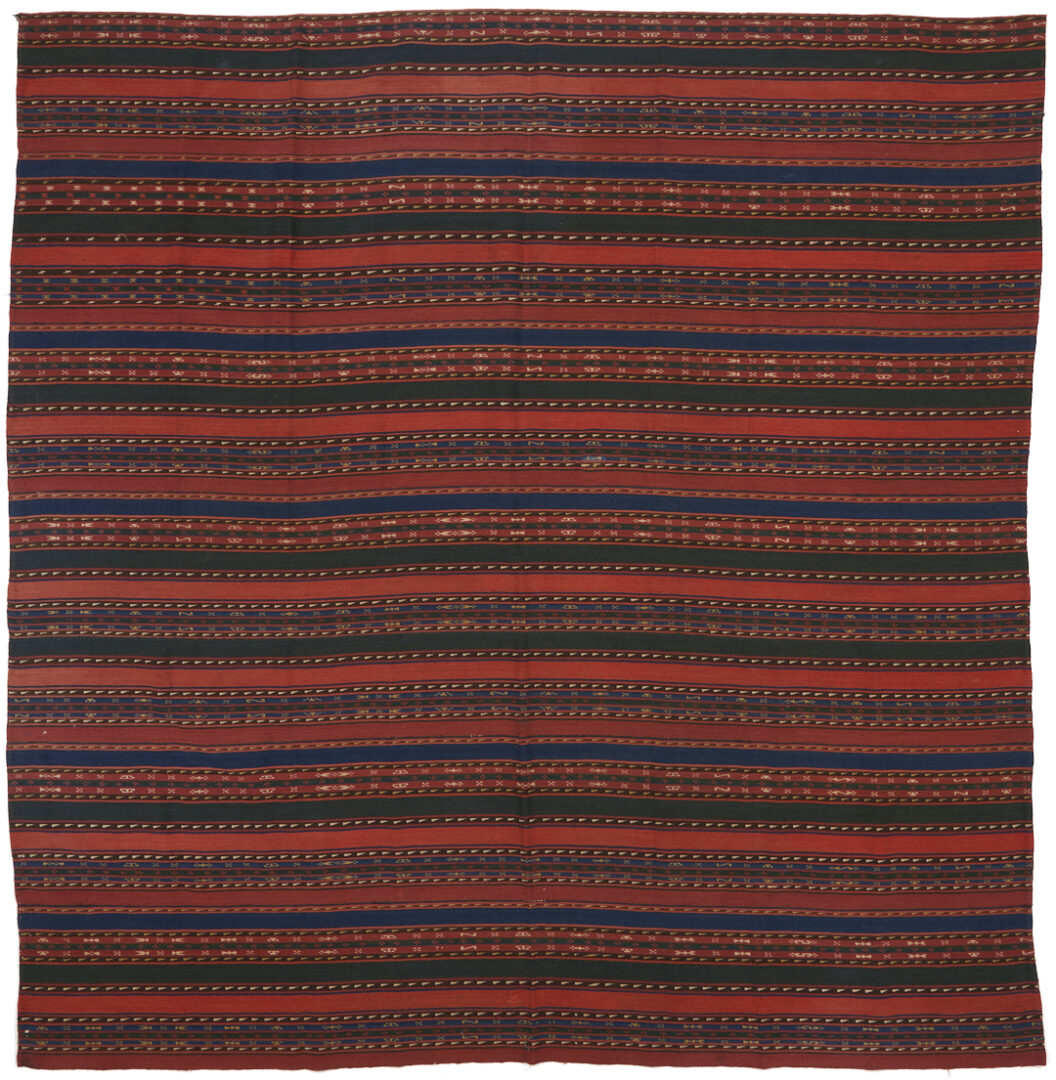 Lot 718: 2 Antique Tekke Turkmen Kilim Wool Blankets or Jajims