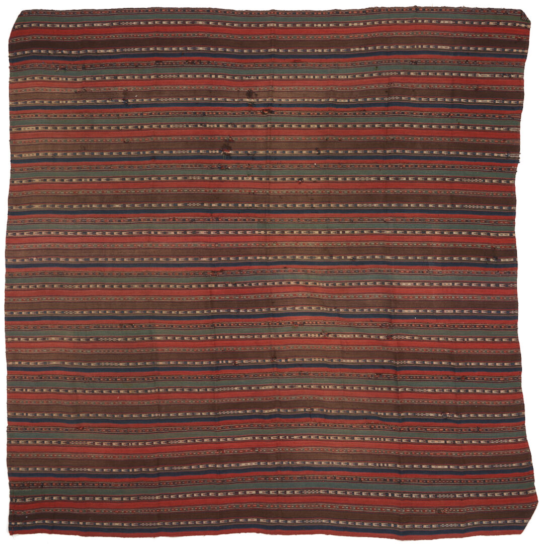 Lot 718: 2 Antique Tekke Turkmen Kilim Wool Blankets or Jajims