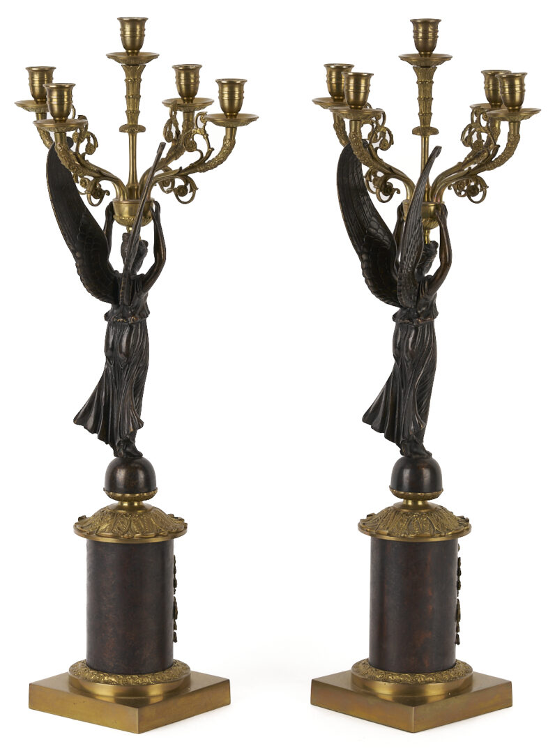 Lot 725: Pair French Empire Style Figural Candelabra