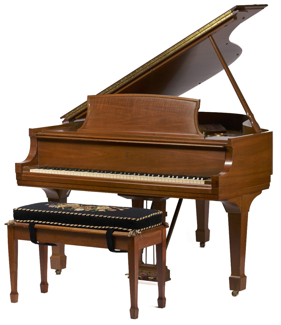 Lot 730: 1974 Steinway Model L Grand Piano, Walnut Finish, w/ Bench