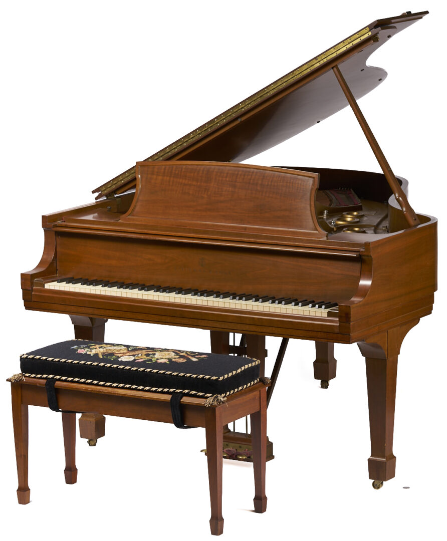 Lot 730: 1974 Steinway Model L Grand Piano, Walnut Finish, w/ Bench