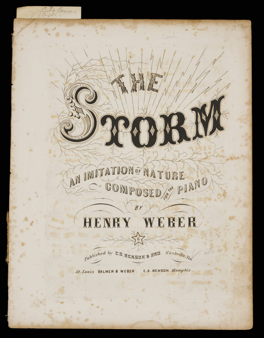 Lot 734: 17 pcs Sheet Music; 19th C., Civil War, Black Interest, Minstrel, Nashville