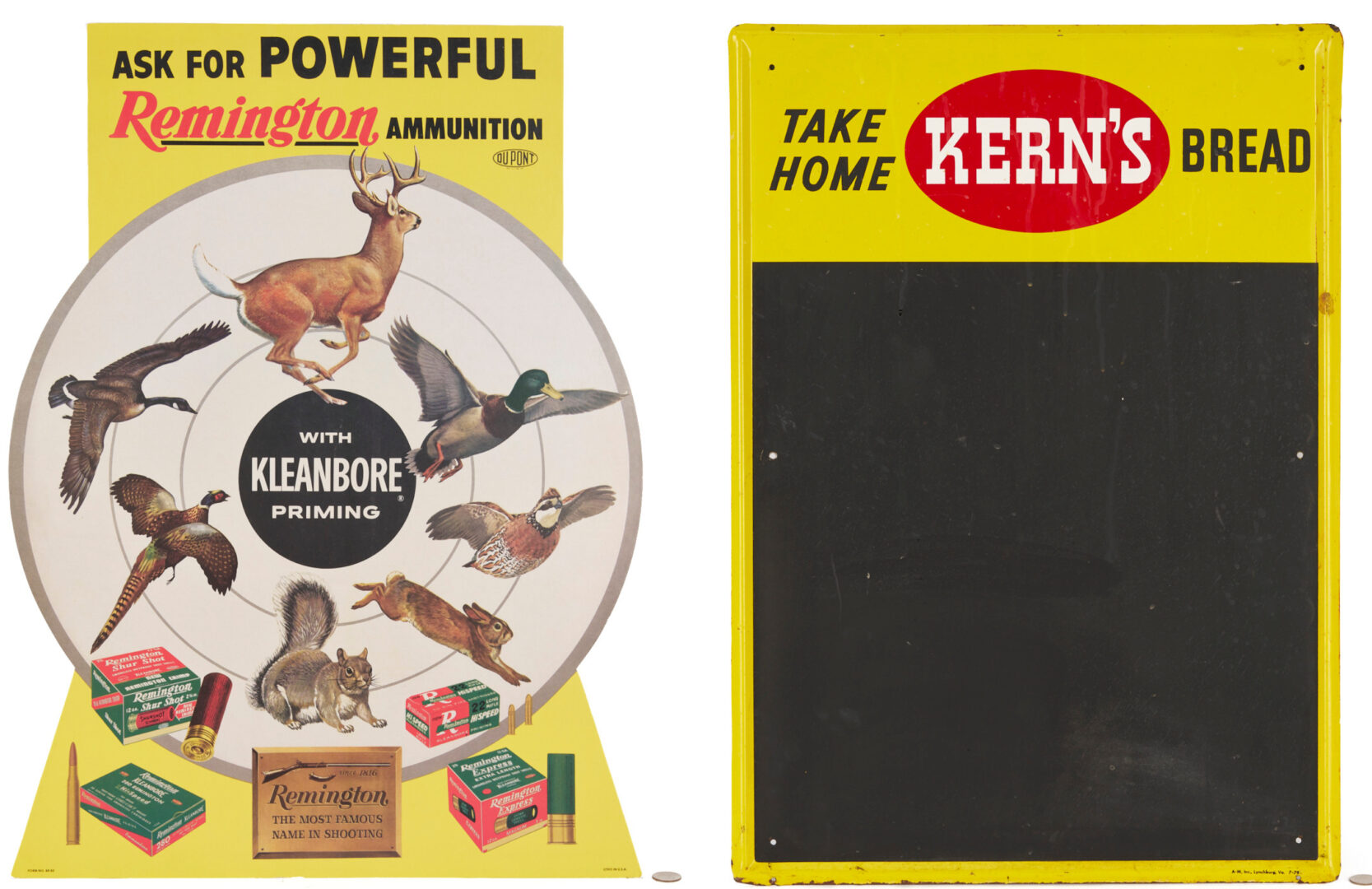 Lot 736: 2 Advertising Signs: Remington Ammo and Kerns Bakery