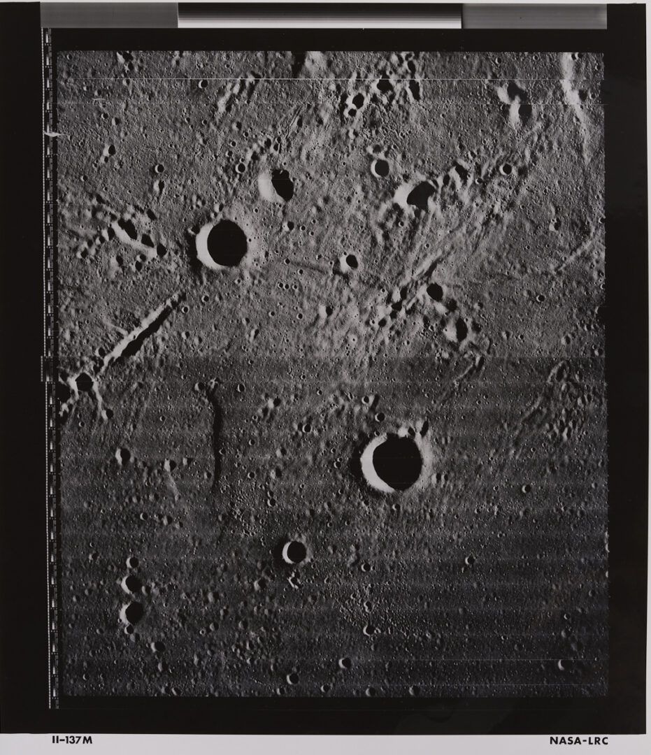 Lot 741: Four NASA Lunar Orbiter Survey Photos; Pasteur Crater