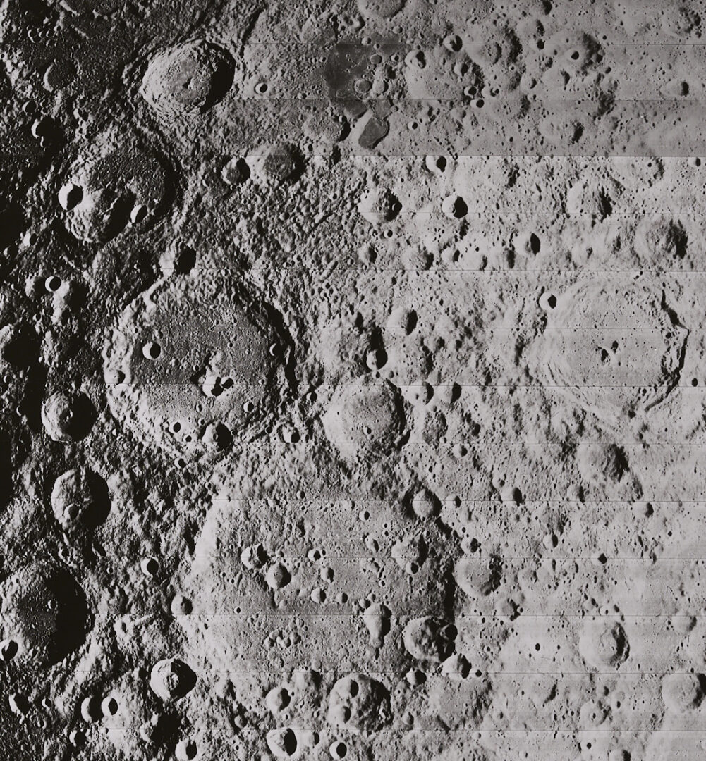 Lot 741: Four NASA Lunar Orbiter Survey Photos; Pasteur Crater