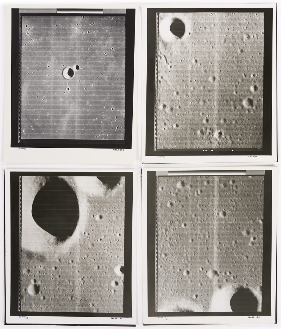 Lot 742: Four NASA Moon Survey Photos; Maestlin G Crater, 1966