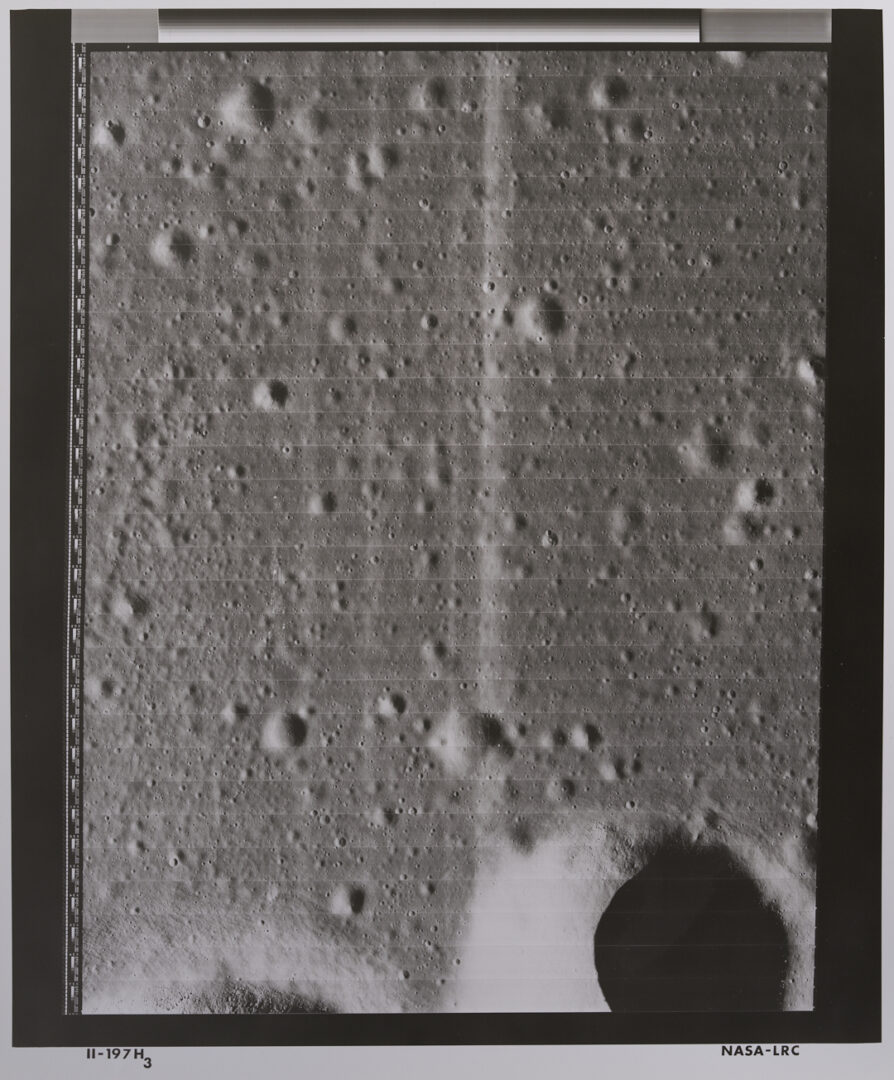 Lot 742: Four NASA Moon Survey Photos; Maestlin G Crater, 1966