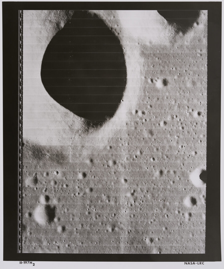 Lot 742: Four NASA Moon Survey Photos; Maestlin G Crater, 1966