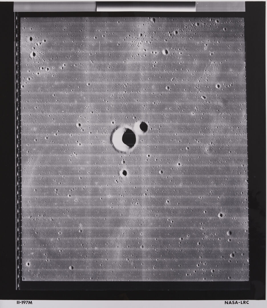 Lot 742: Four NASA Moon Survey Photos; Maestlin G Crater, 1966