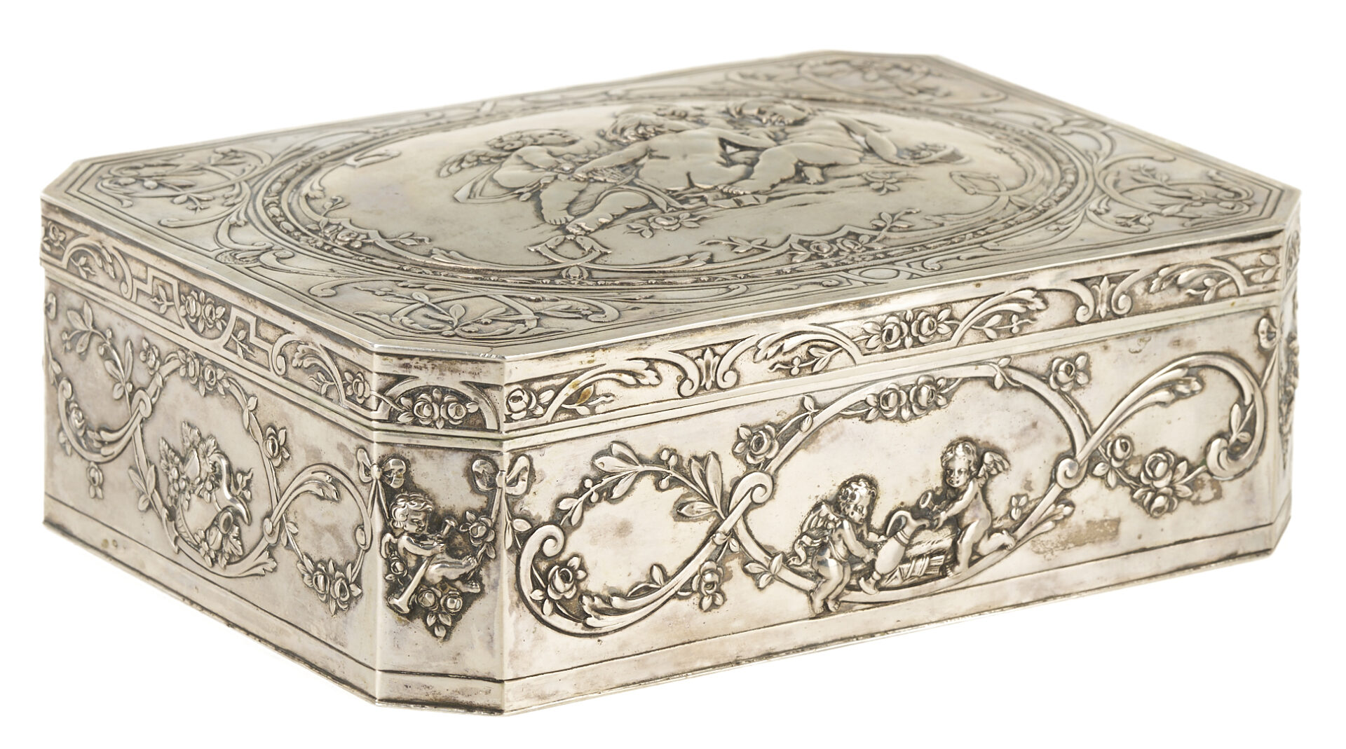 Lot 74: Continental Silver Jewelry Box