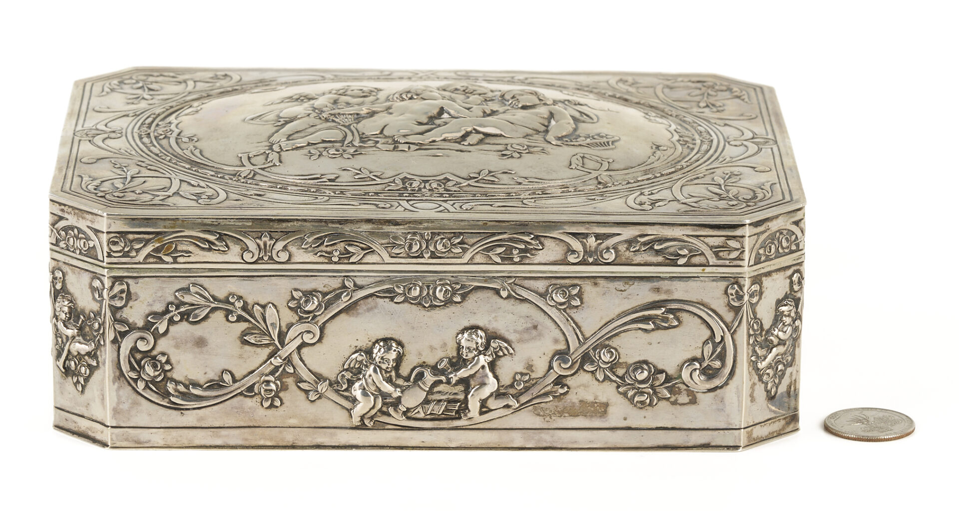 Lot 74: Continental Silver Jewelry Box