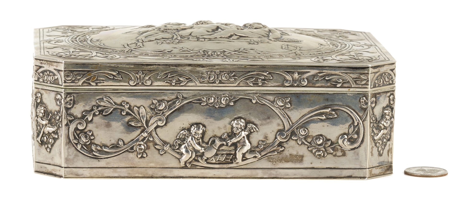 Lot 74: Continental Silver Jewelry Box